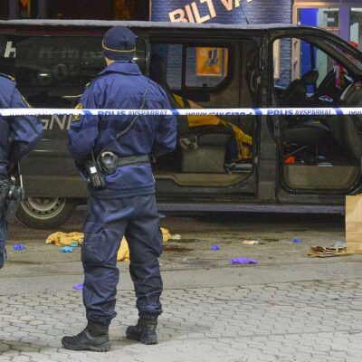 La camionnette visée.