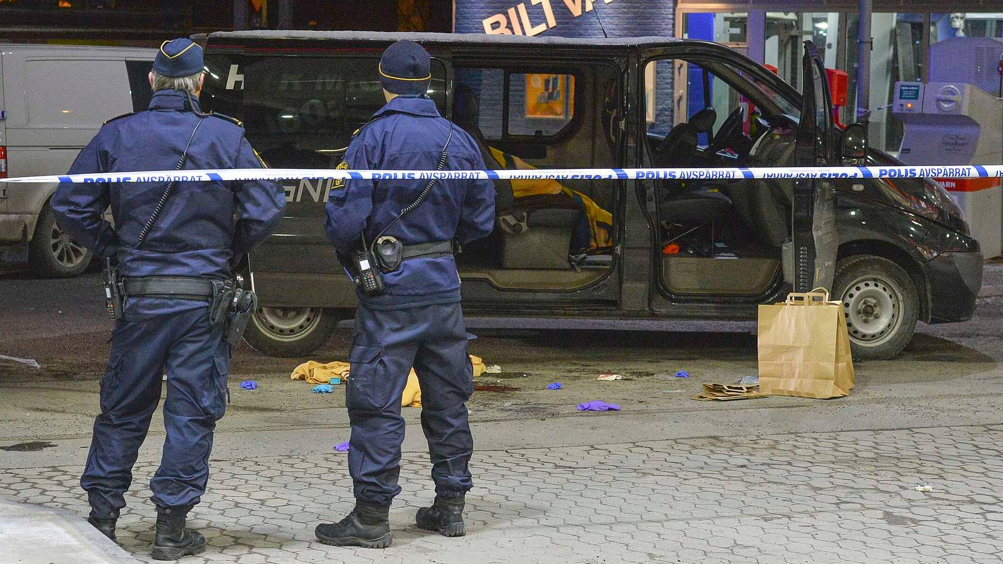 La camionnette visée.