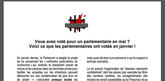 Tract contre les MPR, en 2003 Tract contre les MPR, en 2003
