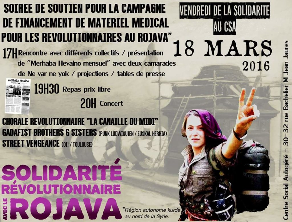Soirée solidarité avec le Rojava
