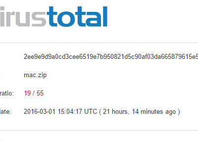 La fiche dédiée chez VirusTotal.