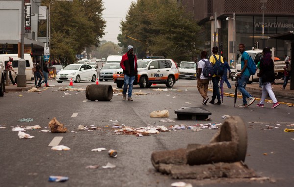 Le centre de Johannesburg vendredi