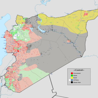 Situation au 9 mars 2016, zones