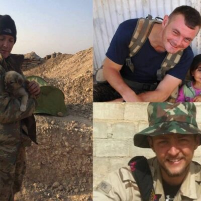 Josh Molloy (à gauche), Joe Ackerman (en haut à droite) et Jac Holmes (en bas à droite)