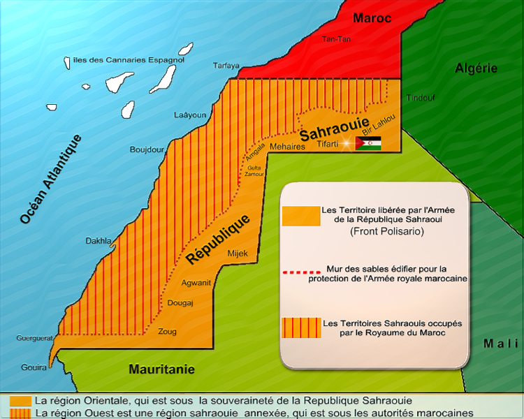 Carte du Sahara occidental