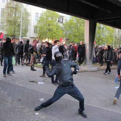 Jet de pierre à Berlin