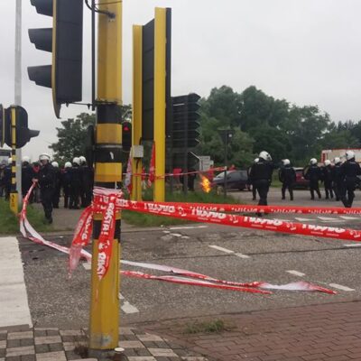 L'intervention de la police à Anvers