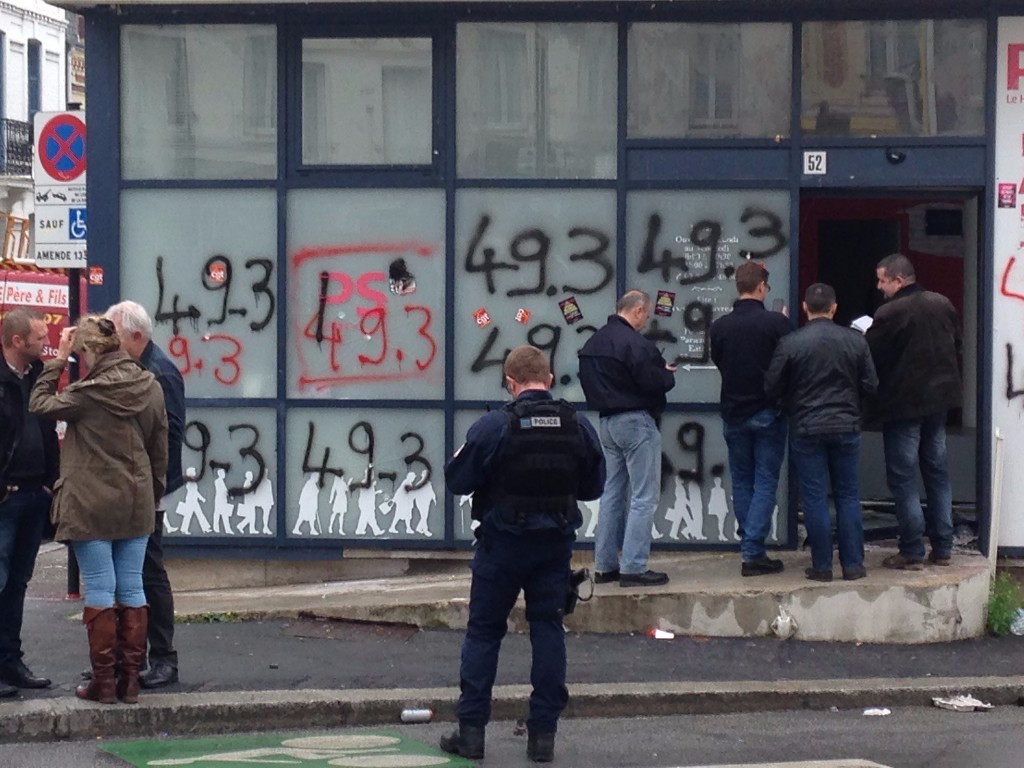 Le siège du PS au Havre, le 12 mai