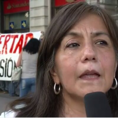 La mère de Nahuel, présente à la manifestation