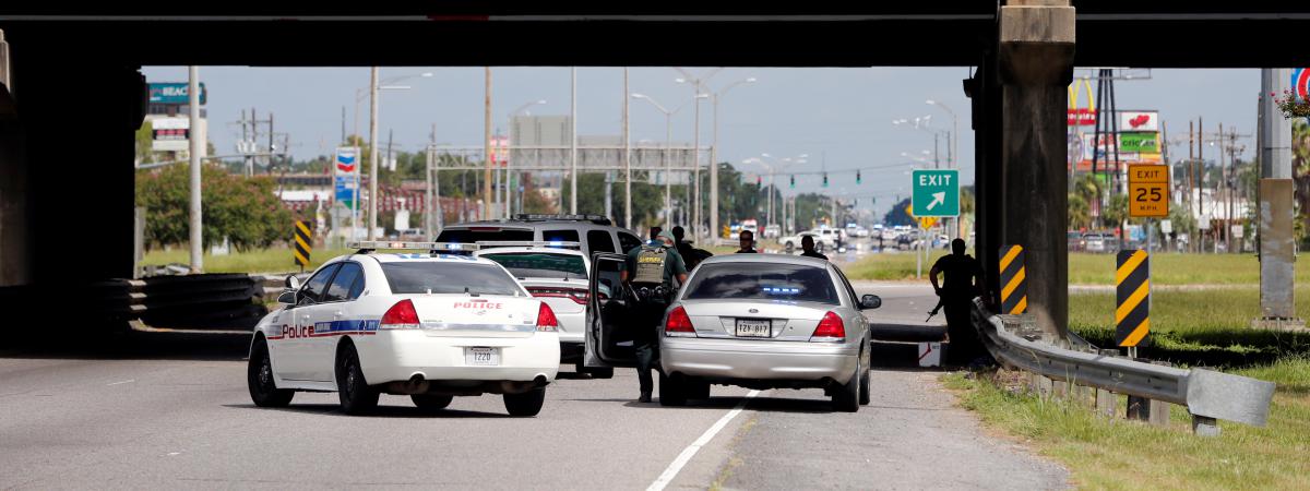 Le lieu de la fusillade à Baton Rouge