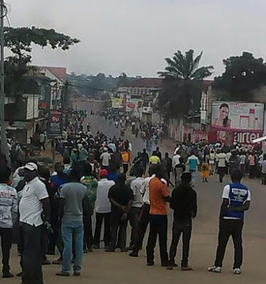 Les manifestants à Kisangani