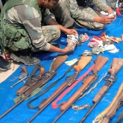 Les armes récupérées par la police