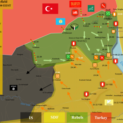 Situation à l'ouest de l'Euphrate au 26 août matin