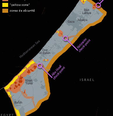 Les zones tampon à Gaza