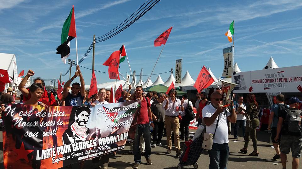 La manifestation à la fête de l'Humanité