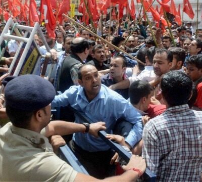 Affrontements entre syndicalistes et policiers à Shimla