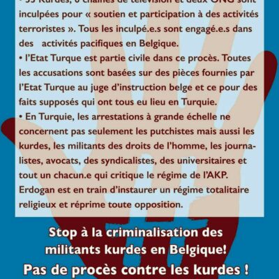 Rassemblement contre la criminalisation du mouvement kurde ce 19/9