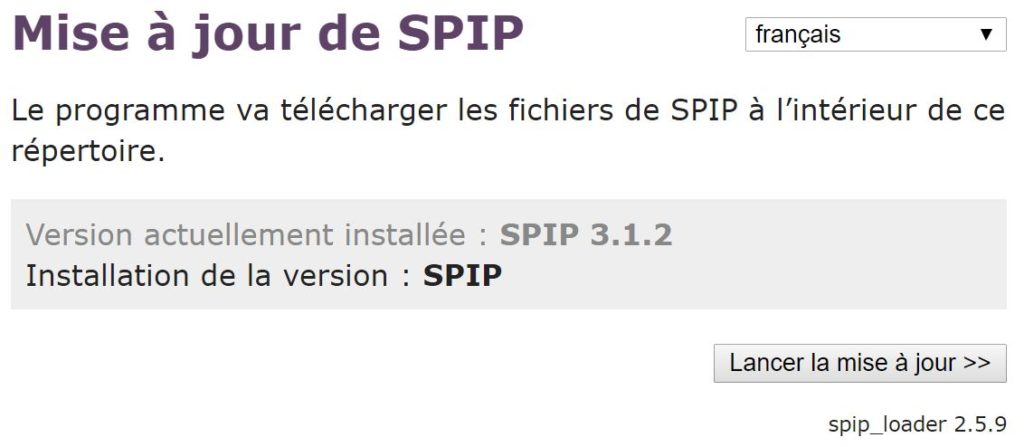 Mise à jour Spip 3.1.2