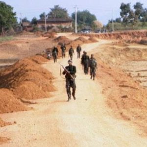 Patrouille de sécurité dans la région touchée par la grève