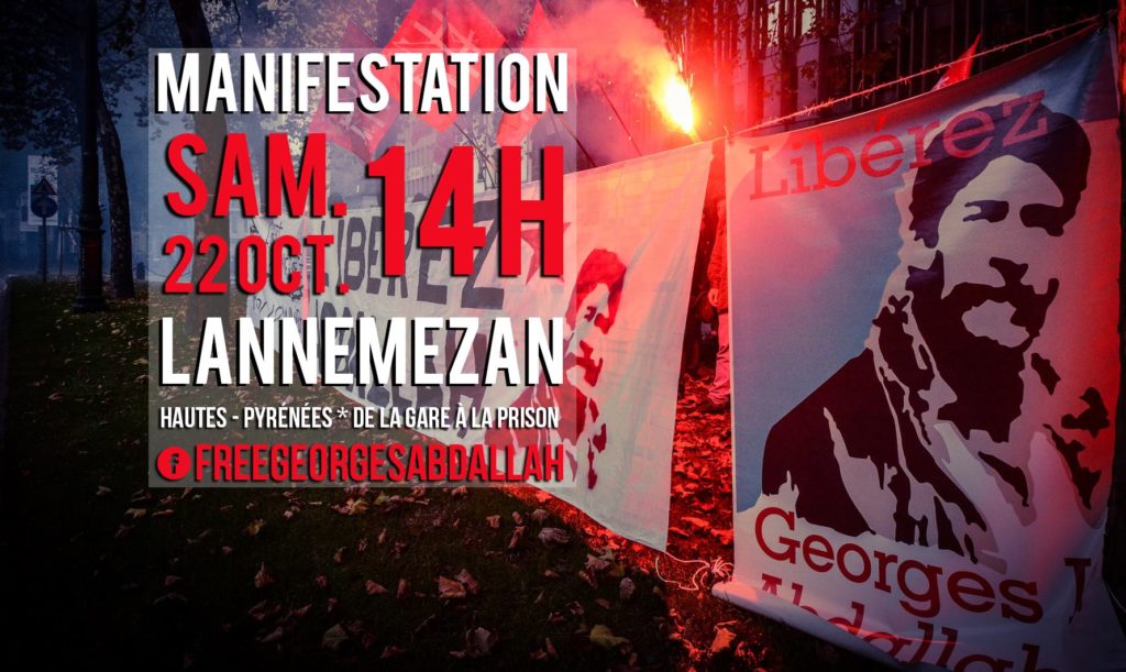 Manifestation pour Georges Ibrahim Abdallah ce 22 octobre à Lannemezan