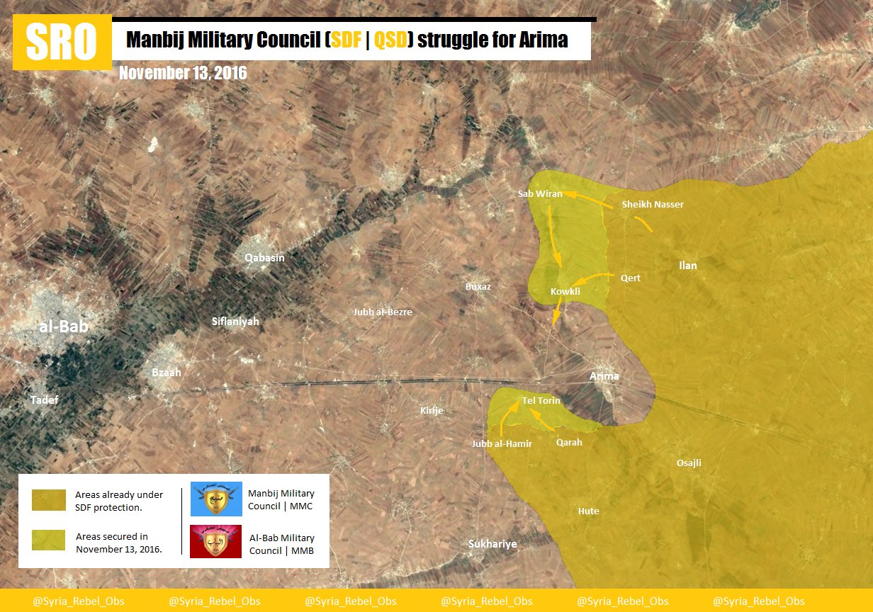 Le front oriental venant de Manbij se remet en mouvement