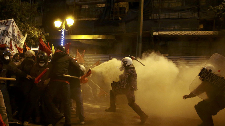 Les affrontements hier à Athènes