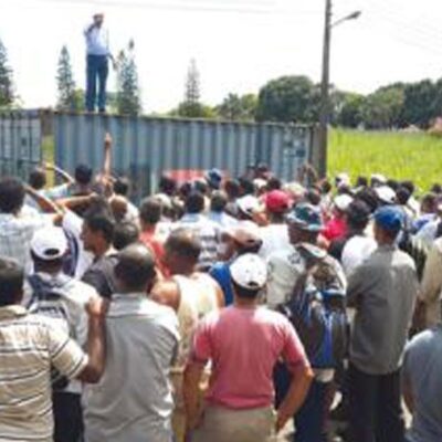 Meeting gréviste à la SUCAF en janvier dernier