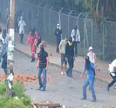 Les affrontements à l'université de Tolima