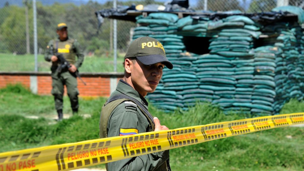 Le lieu de l'attaque, à Torca (Bogota)