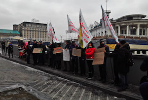 Travailleurs de Kyivpastrans en lutte