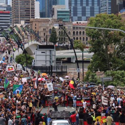 La manifestation d'hier, à Sidney