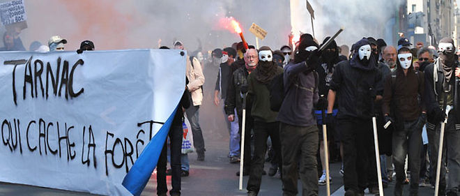 Manifestation de soutien aux inculpés de Tarnac (archive)