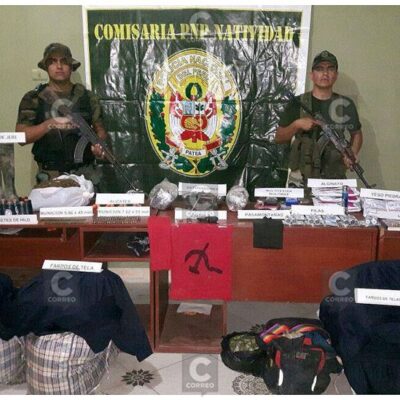 Le matériel saisi mardi dans la région VRAEM