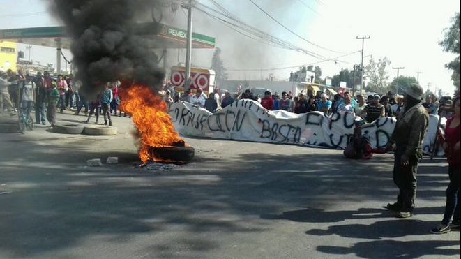Blocage sur la route Texcoco-Lechería, Etat de Mexico