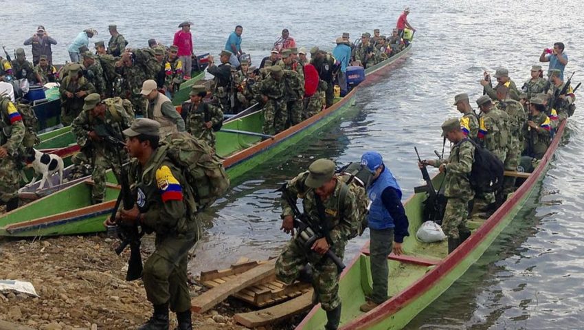 Des membres des FARC sur le point de rendre les armes à Gallo, dans le département de Córdoba, le 1er février 2017
