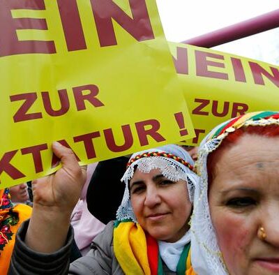 La manifestation d'hier à Francfort