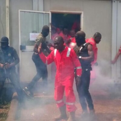 L'intervention policière sur le site d'Onal