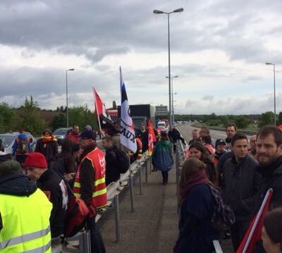 La zone industrielle de Haguenau bloquée par une manifestation contre la loi Travail le 19 mai 2016