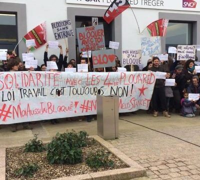 Une centaine de manifestants en solidarité avec les 4 inculpés à Plouaret
