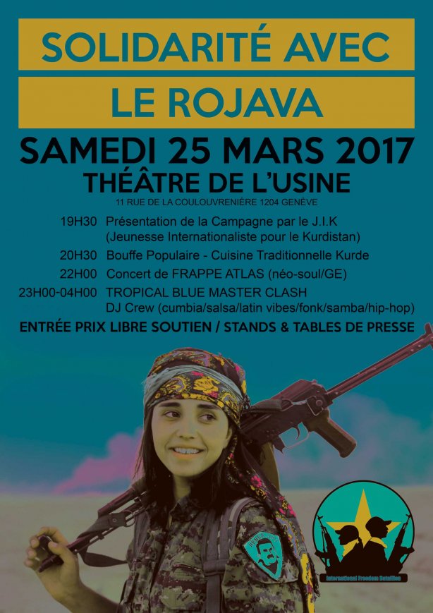 Genève : Soirée de solidarité avec le Bataillon International de Libération au Rojava