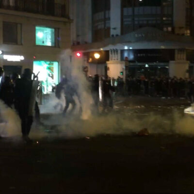 Les affrontements dans le quartier de l'Hôtel de ville