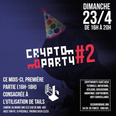 Cryptoparty ce dimanche 24 avril