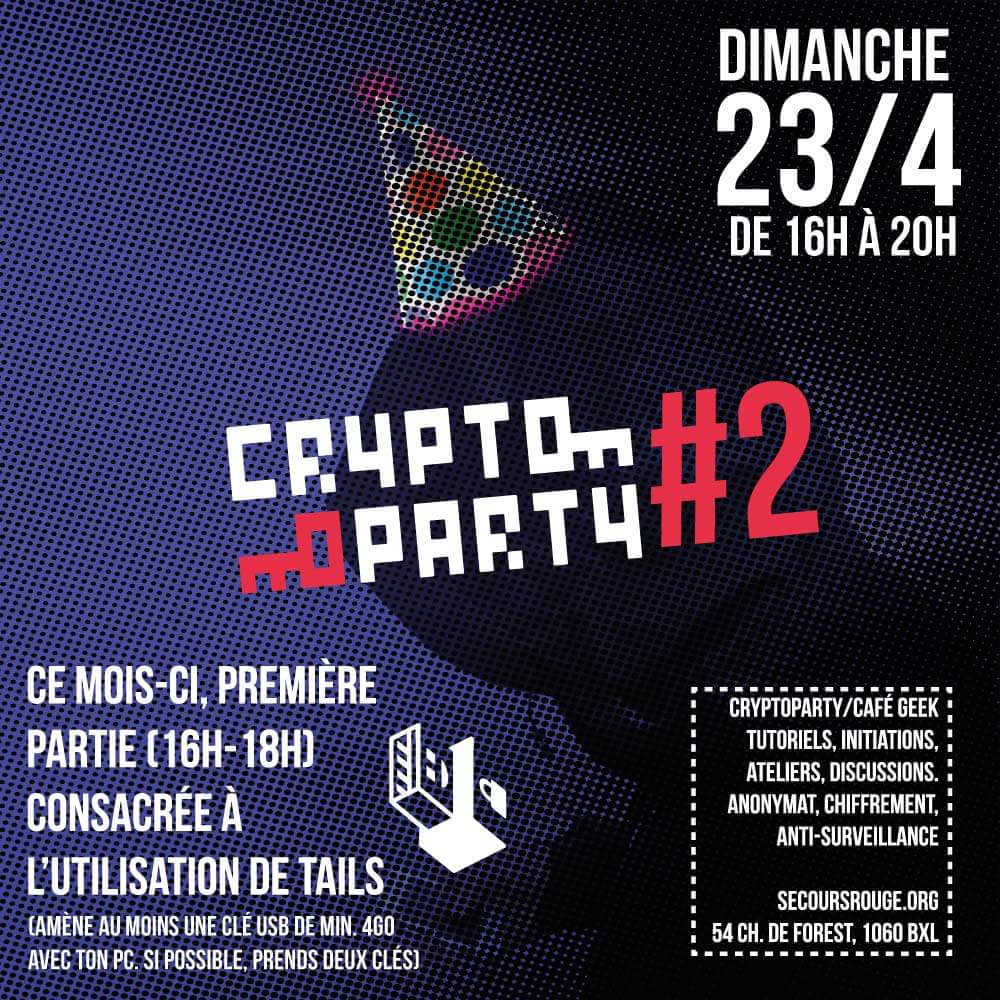 Cryptoparty ce dimanche 24 avril