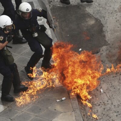 Les affrontements hier mercredi à Athènes