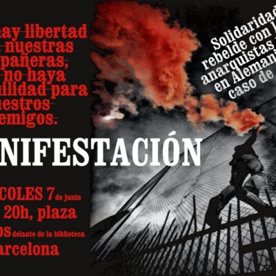 L'affiche de la mobilisation solidaire à Barcelone