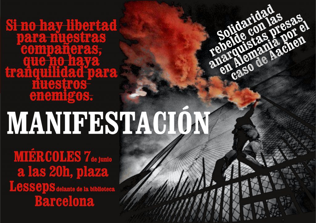 L'affiche de la mobilisation solidaire à Barcelone