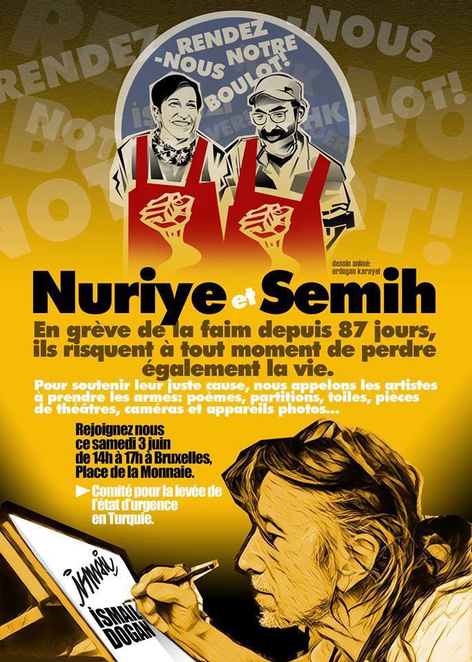 Manifestation en solidarité avec deux profs turcs victimes des purges et emprisonnés