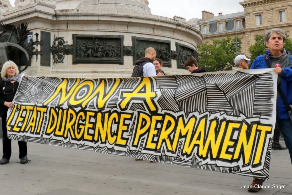 Manifestation contre l’instauration de l’Etat d’urgence permanent