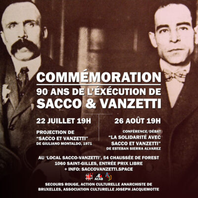 Commémorations pour les 90 ans de l’exécution de Sacco et Vanzetti