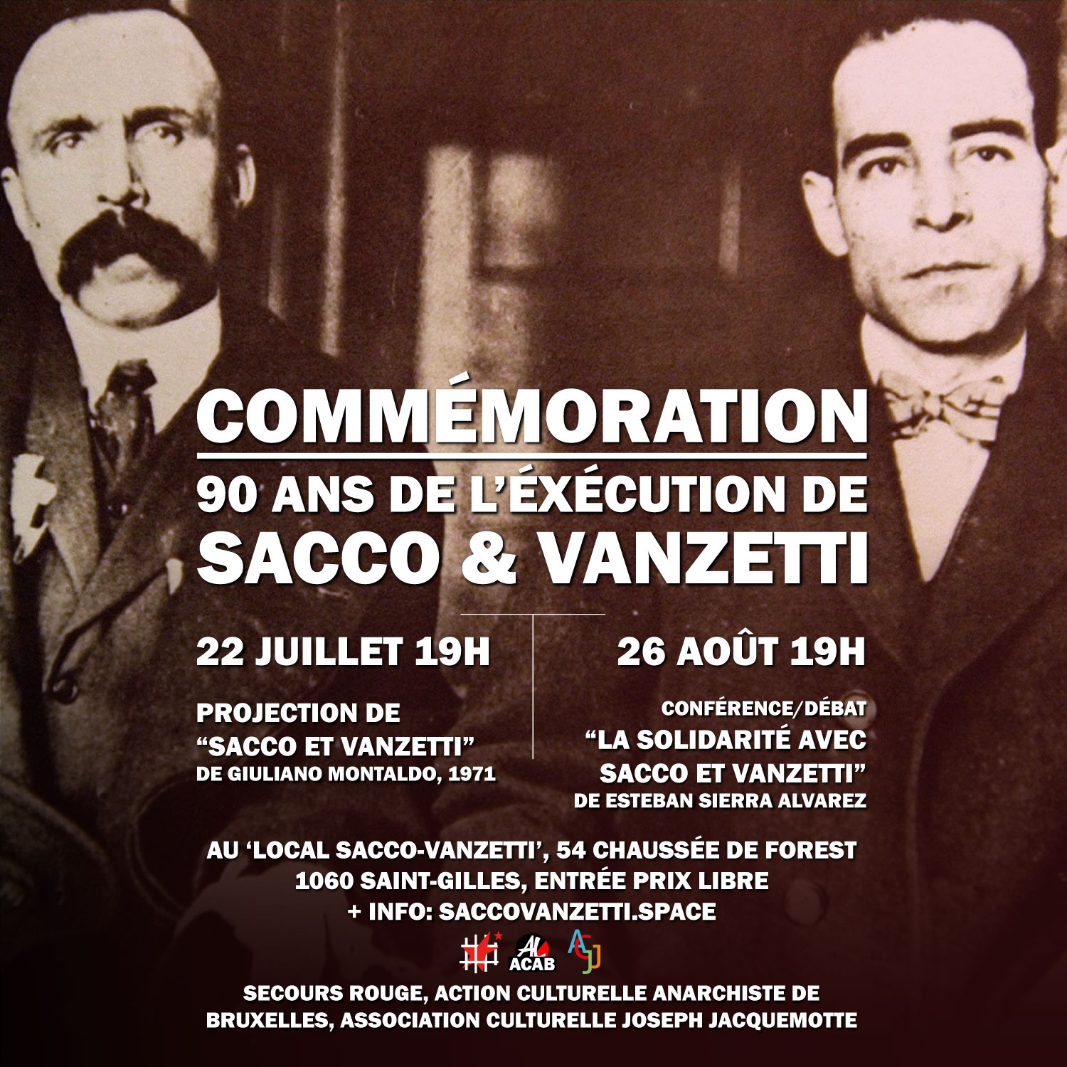 Commémorations pour les 90 ans de l’exécution de Sacco et Vanzetti